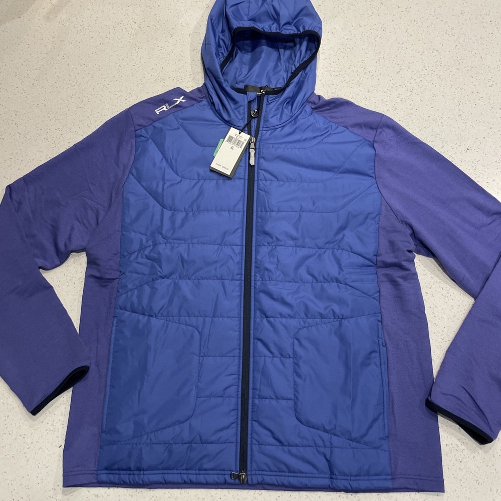 NWT RLX Ralph Lauren Polo Golf Blue Full Zip Jacket Hoodie Men's XL